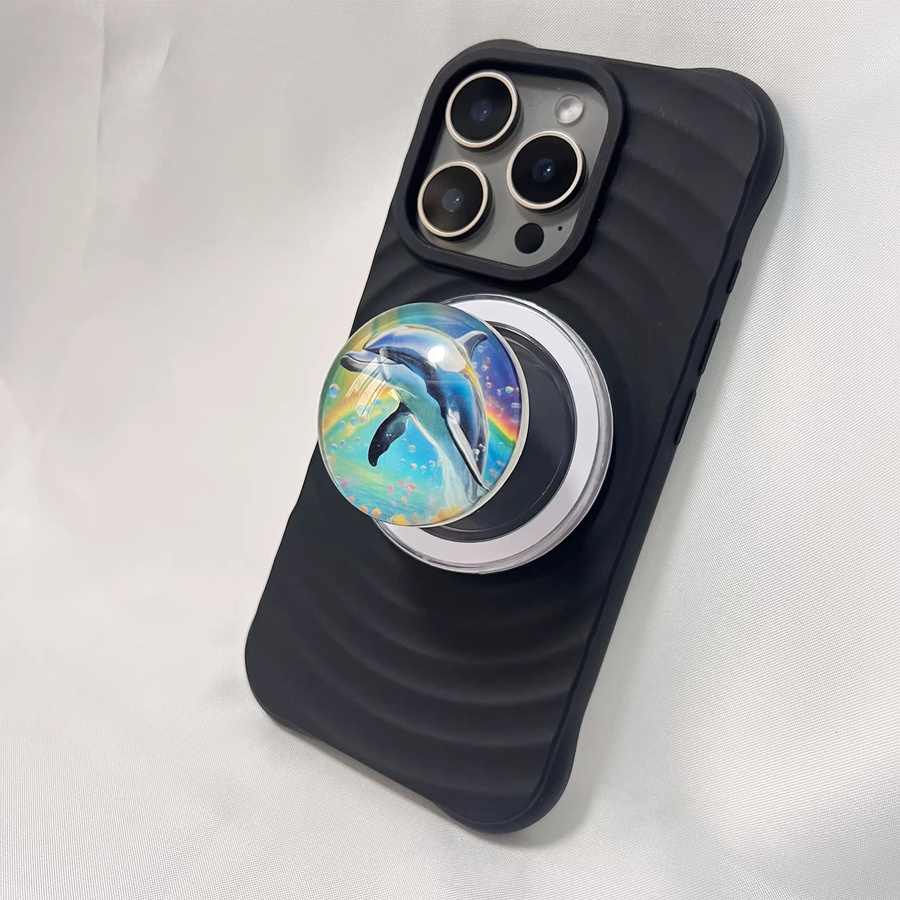 Magnetischer Handyhalter mit 3D-Kristallkugel-Delfin Design für iPhone 16 Pro Max und iPhone 17 Pro Max, Griptok in Multicolour - Bild 2