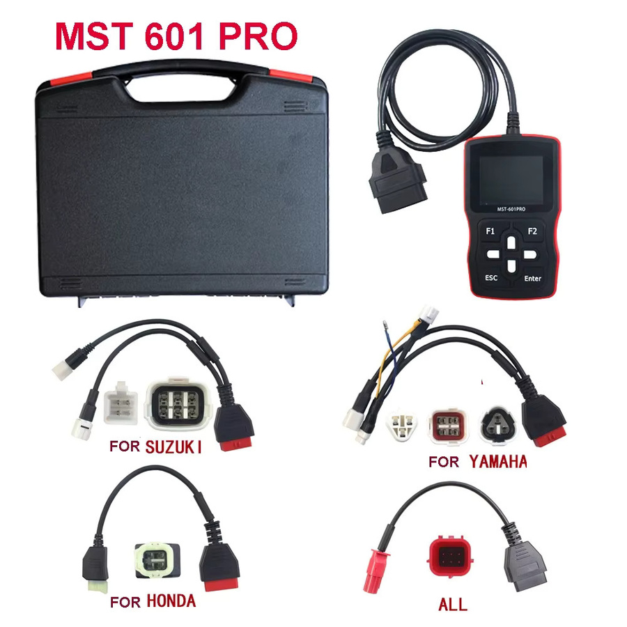 MST 601 PRO 6in1 Motorrad Scanner OBD2 Code Reader Automotive Diagnose Werkzeug in Schwarz für Suzuki, Honda und Yamaha - Bild 3