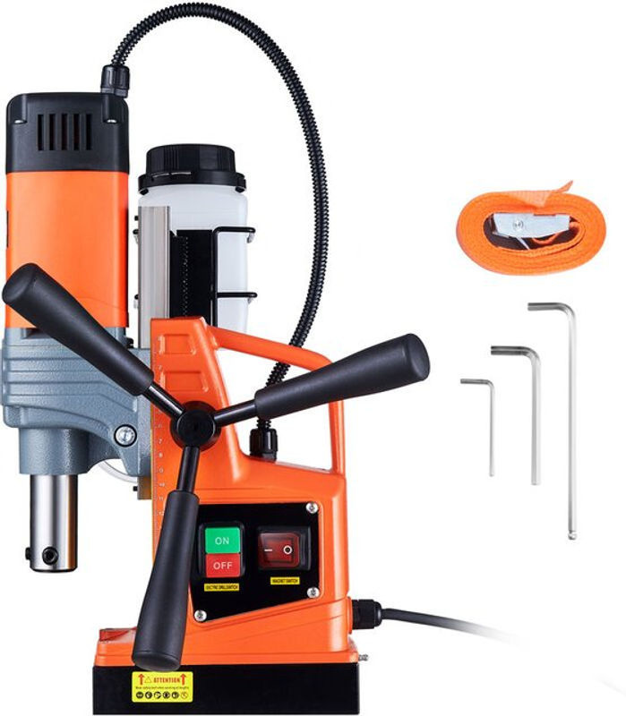 VEVOR Profi Magnetbohrmaschine 1300 W, Magnetkernbohrsystem in Orange mit 810 U/min und 13000 N Bohrkraft für Metalloberflächen - Bild 2