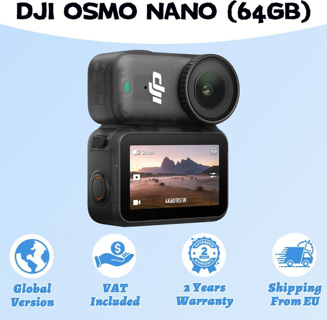 DJI Osmo Nano Action Cam Standard Combo in Anthrazit mit 64GB Speicher und 1/1,3 Zoll Sensor - Bild 1