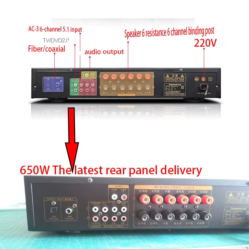 Professioneller 5.1-Kanal Audio-Hochleistungsverstärker mit 5000 Watt in Schwarz - Bild 4