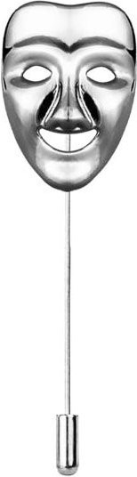 Soren Brosche Pin, Maske, Legierung, silber, Unisex - Bild 1