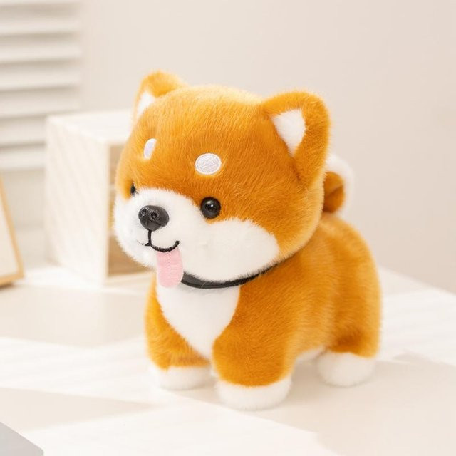 Binchi Fitness Shiba Inu Plüschtier, Gelb Schwarz, 22cm, ab 14 Jahre - Bild 1