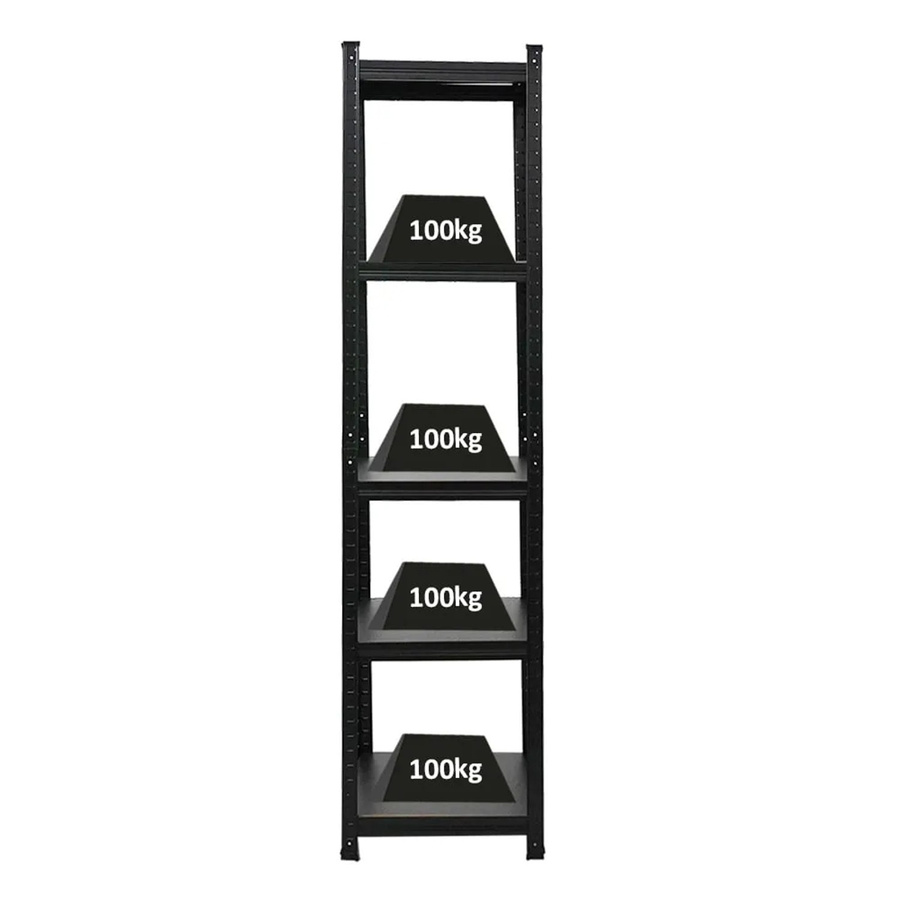 PROREGAL All Black Series Ragnar Schwerlastregal in Matt Schwarz, H x B x T: 180 x 45 x 45 cm - Bild 2
