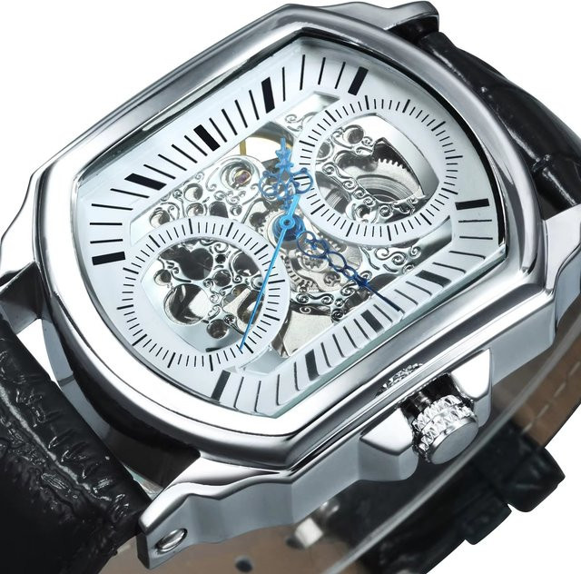 FORSINING Armbanduhr Automatik, Skelett, Lederarmband, Herren - Bild 1