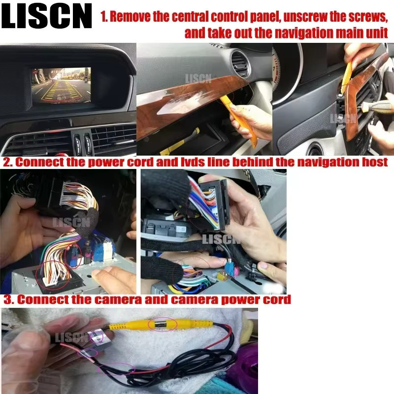 LISCN Rückfahrkamera für Mercedes Benz E-Klasse W212 S212 C207 A207 (2009-2016) zur Anzeige auf dem Original-Bildschirm - Bild 5