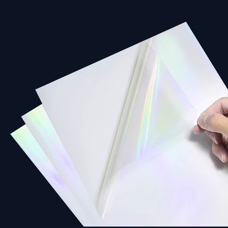 Tonpei Holographisches Vinyl Aufkleber Papier Transparent, A4, Wasserfest und Reißfest für Inkjet-Drucker - Bild 2