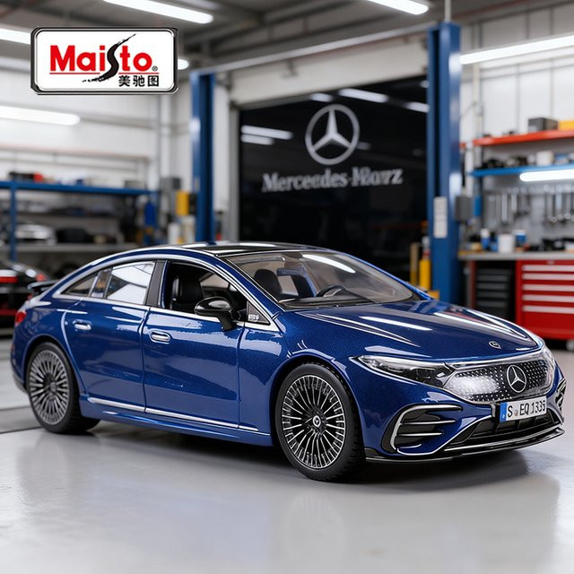 Maisto Mercedes-Benz EQS Modellauto in Blau im Maßstab 1:27 aus Metall - Bild 1