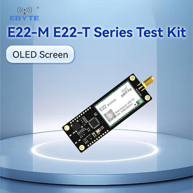 EBYTE E22-M E22-T LoRa Offline Testkit mit OLED-Bildschirm und RF-Transceiver als Langstrecken-Sender-Empfänger in Schwarz - Bild 1