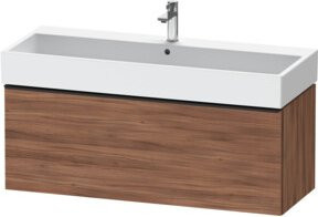 Duravit Waschtischunterschrank D-Neo wandhängend in Weiß und Nussbaum mit einer Auszug, Breite: 118,4 cm, Tiefe: 44,2 cm, Höhe: 44,0 cm - Bild 1