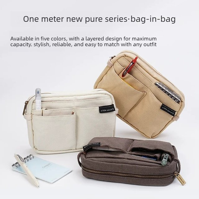 Kokuyo One Meter New Pure Schreibwaren-Etui in Braun mit großem Fassungsvermögen und Retro-Stil - Bild 1