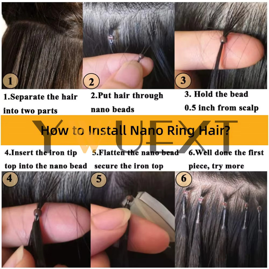 YWUEXT Echthaar-Verlängerung Nano-Ring, 18'', 30g - Bild 6