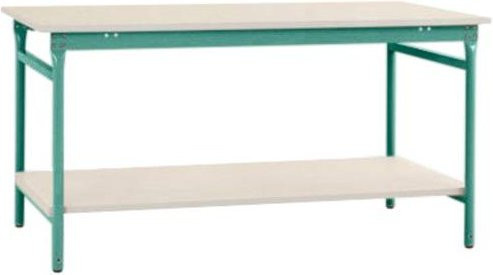 Manuflex BB5227.0001 BASIS Beistelltisch stationär mit Kunststoff-Platte und Zwischenboden, Grau, B/T/H: 150 x 80 x 78 cm - Bild 1