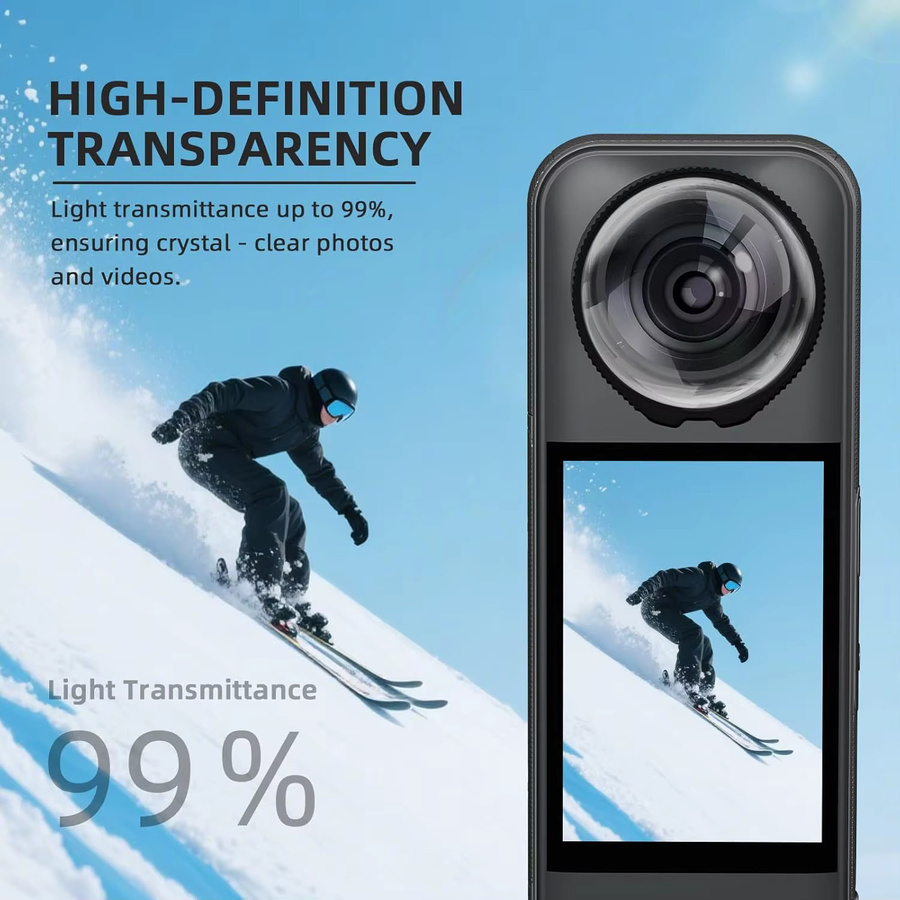 Insta360 X5 Premium Zubehör-Set mit Objektivschutz und 2er-Pack Displayschutzfolie in Schwarz - Bild 3