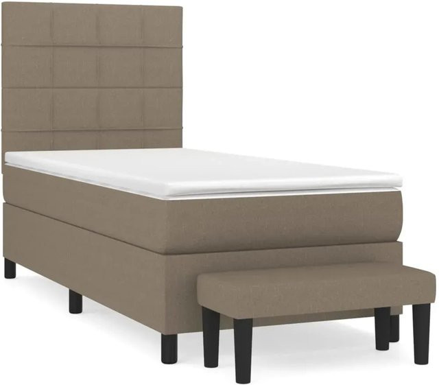 vidaXL Boxspringbett mit Matratze Hybrid-Design in Taupe, B/T: 80 x 200 cm - Bild 1