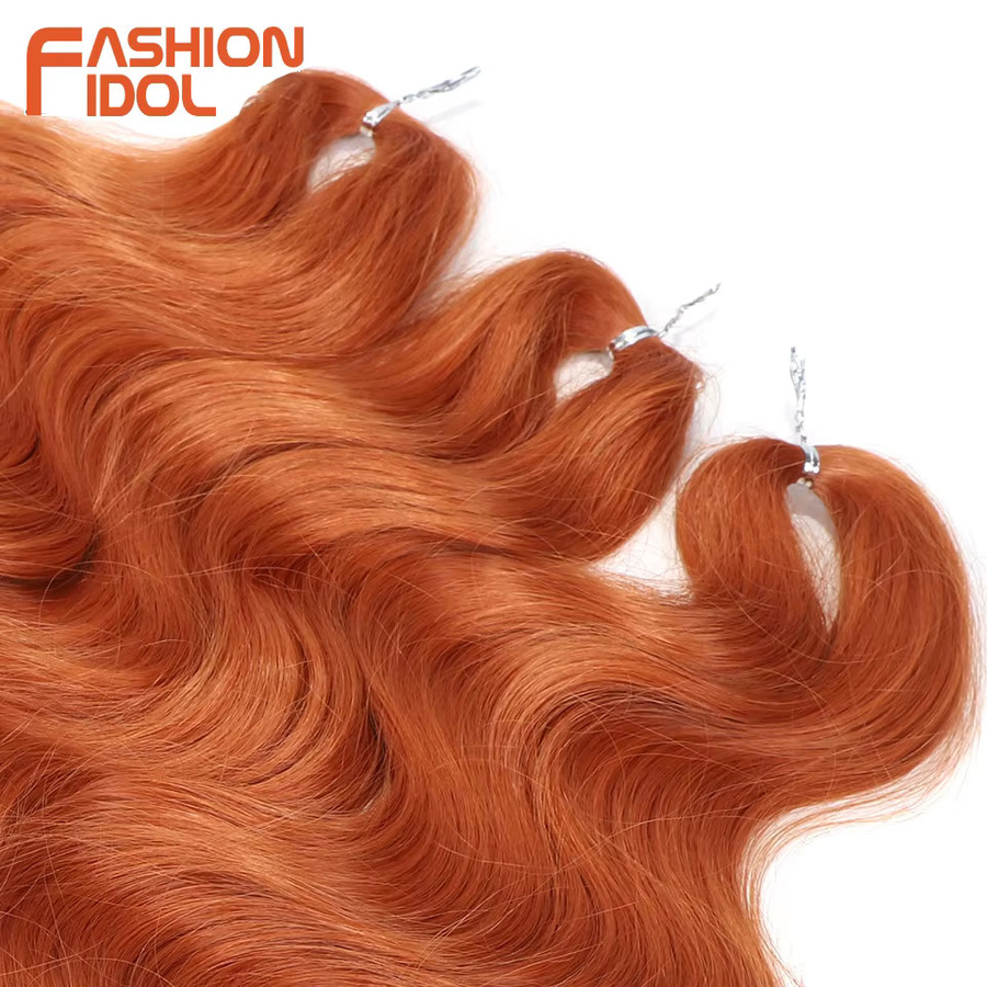 FASHION IDOL Häkelhaar Wellig Ombre Blond Orange, 24", 3 Stück - Bild 2