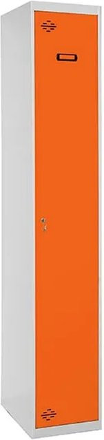 PROREGAL Spind AMEGO Grundmodul Schließfach Garderobe Grau-Orange H: 180 cm, B: 30 cm, T: 50 cm - Bild 1
