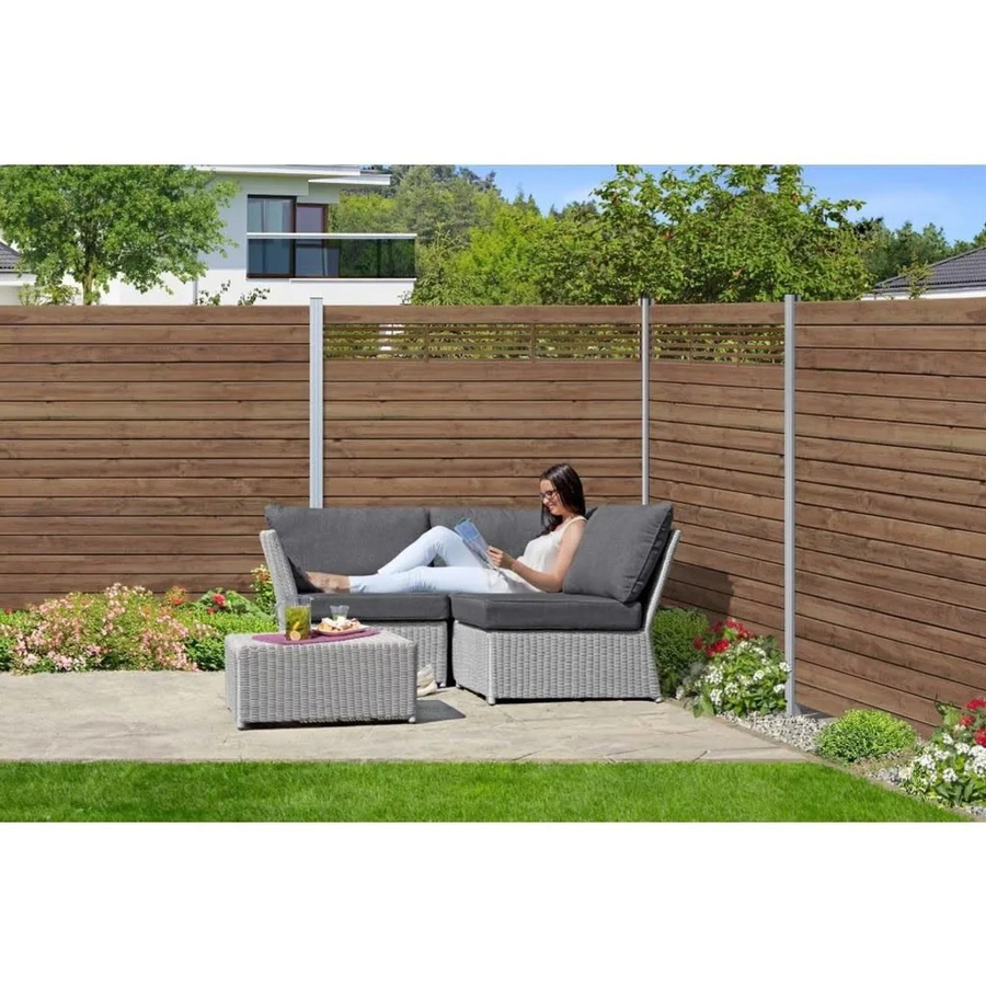 Woodtex Bohlenset für Steckzaunsystem Gardo XL DIY aus imprägnierter Kiefer, Braun, B/H: 180 x 194 cm, Dicke: 18 cm - Bild 2