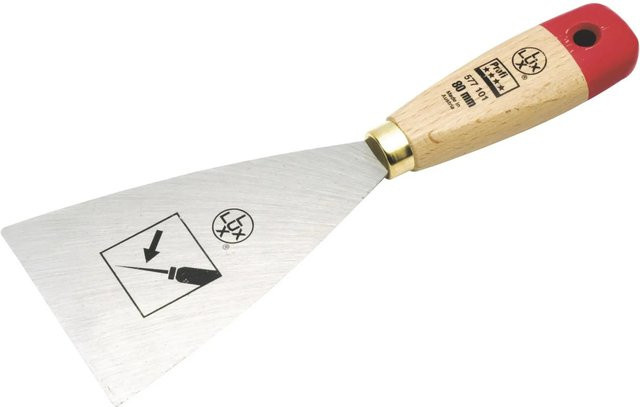 LUX-TOOLS Malerspachtel steif aus Stahl in Silber, Breite: 80 mm - Bild 1