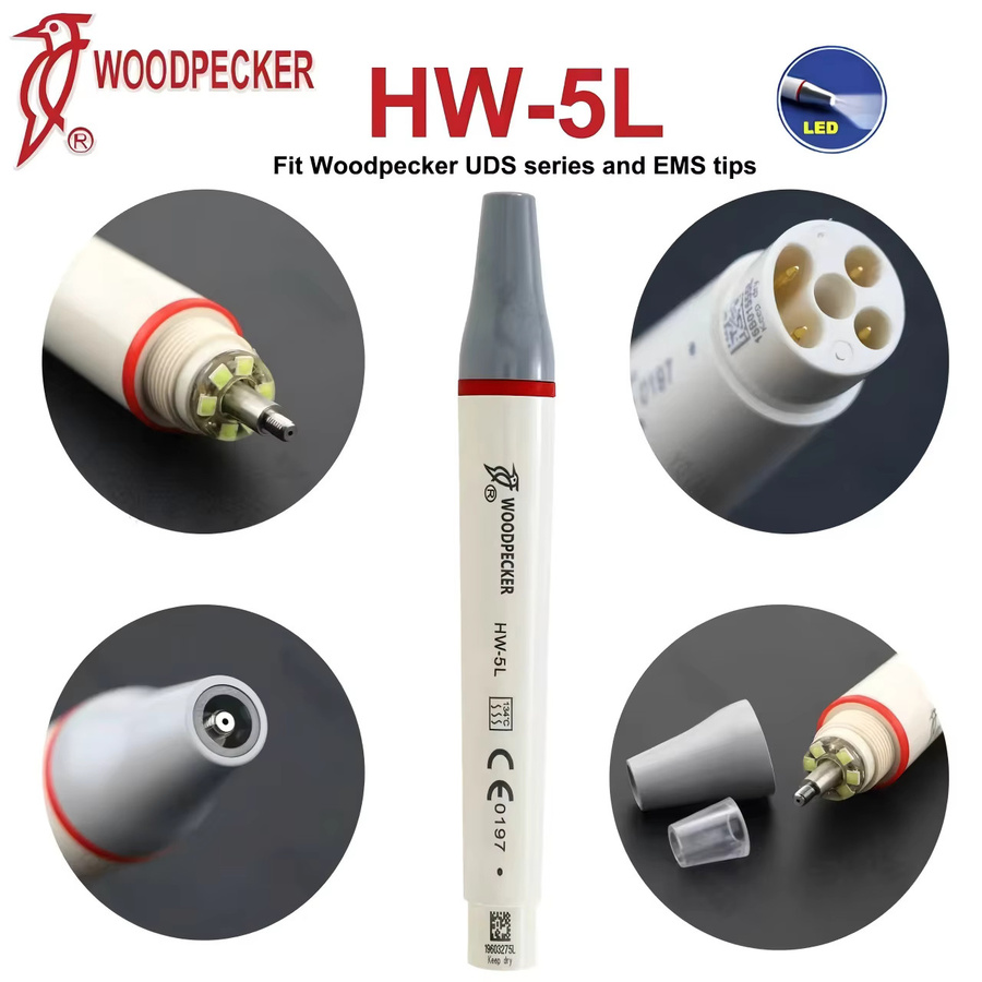 Woodpecker Original LED Ultraschall-Piezo-Scaler-Handstück HW-3H HW-5L für die Zahnreinigung, Weiß - Bild 2