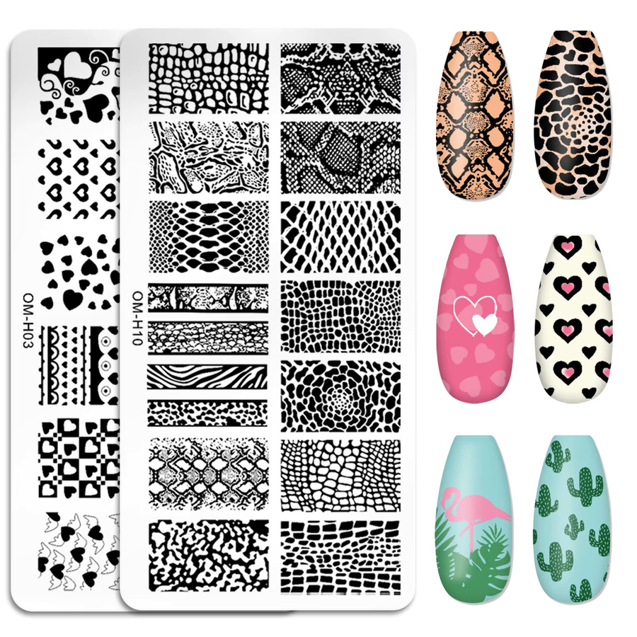 outfox Nail Art Stamping Platte, Edelstahl, 12x6cm, Unisex - Bild 2