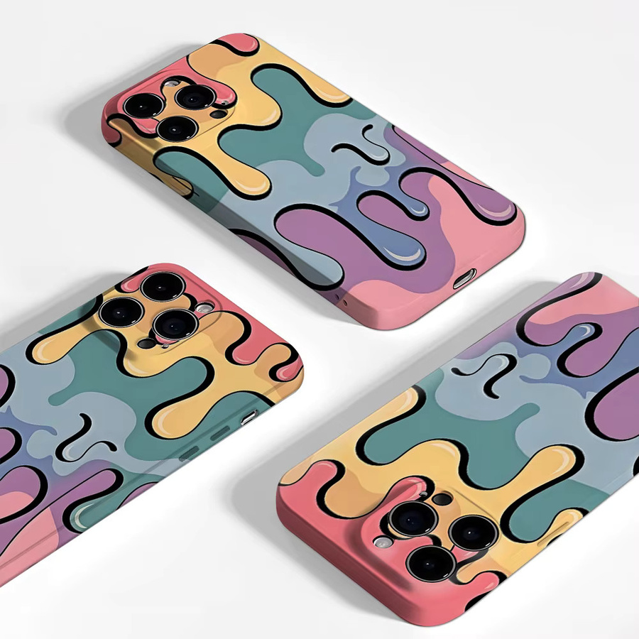 Fluid Pastels Handyhülle für iPhone 17 16 15 14 13 12 Pro Max Plus mit doppelschichtiger Rückseite in Multicolour - Bild 3