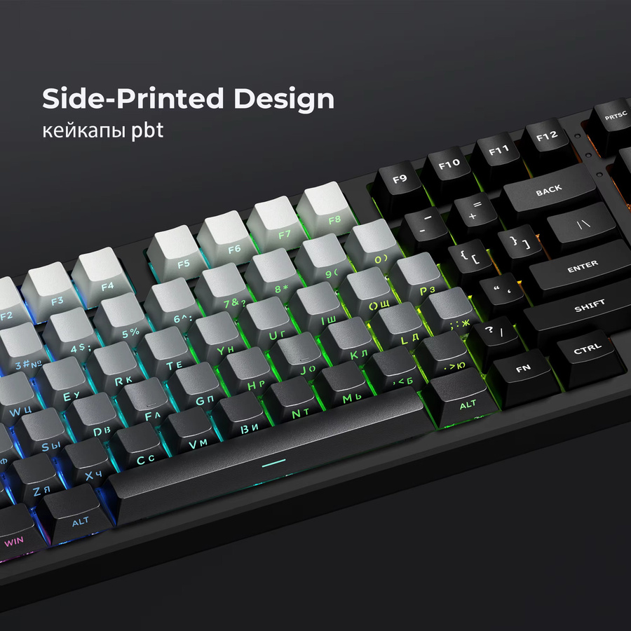 XVX PBT-Tastenkappen für mechanische Tastaturen, Graues RU-Layout mit 135 Tasten und Seitendruck, Durchscheinend - Bild 2