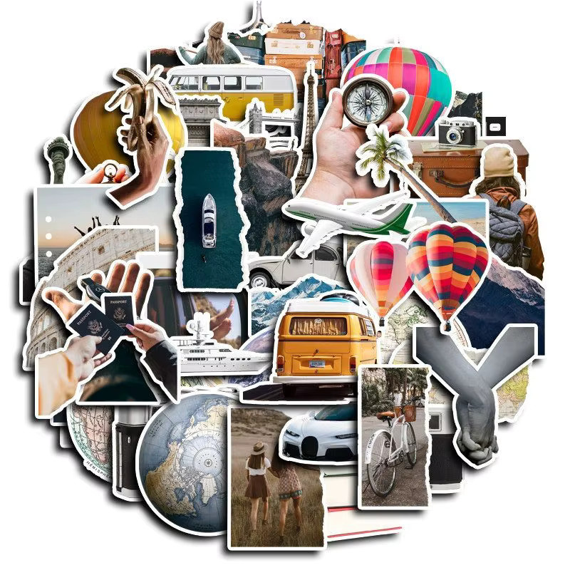 50 Stück World Travel Aufkleber im Ins-Stil von YourLife Store, wasserfeste Dekoration in Multicolour für iPad, Handyhüllen und Laptops - Bild 2