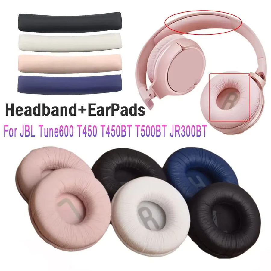 Ersatz-Ohrpolster aus weichem Leder und Schaumstoff für JBL 510BT sowie JBL Tune 600 T450 T450BT T500BT JR300BT, 70 mm, Weiß/Mehrfarbig - Bild 6