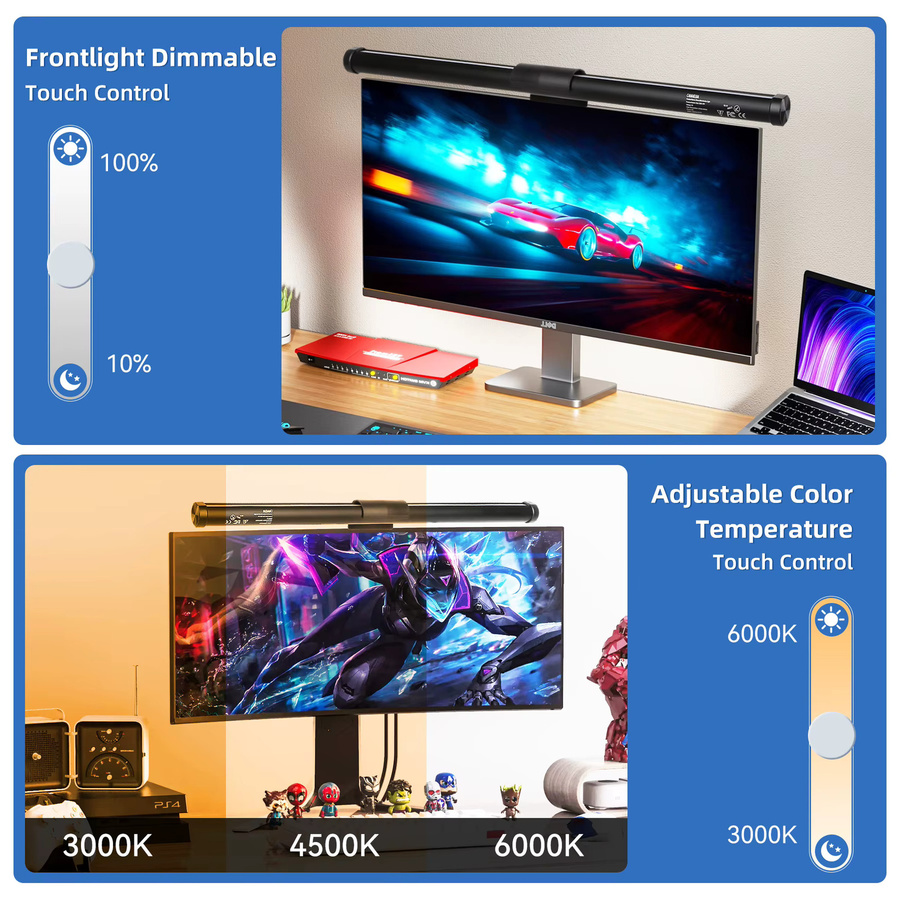 CHENBEN LED Monitor Lampe mit RGB, dimmbare Schreibtischlampe in Schwarz für Home Office und PC-Bildschirm - Bild 4