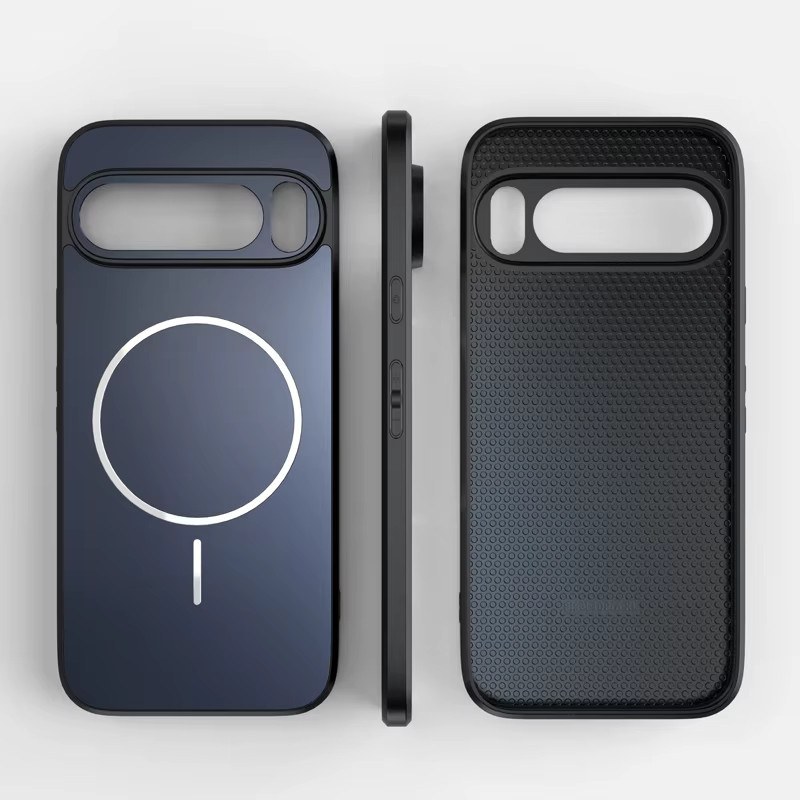 Magnetische Schutzhülle mit mattierter Oberfläche für Google Pixel 10, Pixel 9 Pro XL und Pixel 9A in Schwarz, kompatibel mit MagSafe für kabelloses Laden - Bild 1