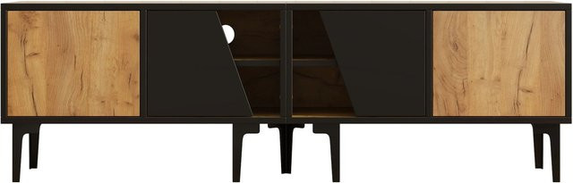 okwish TV Schrank mit Stauraumfächern in Braun, modern, B/T/H: 160 x 36,5 x 45 cm - Bild 1