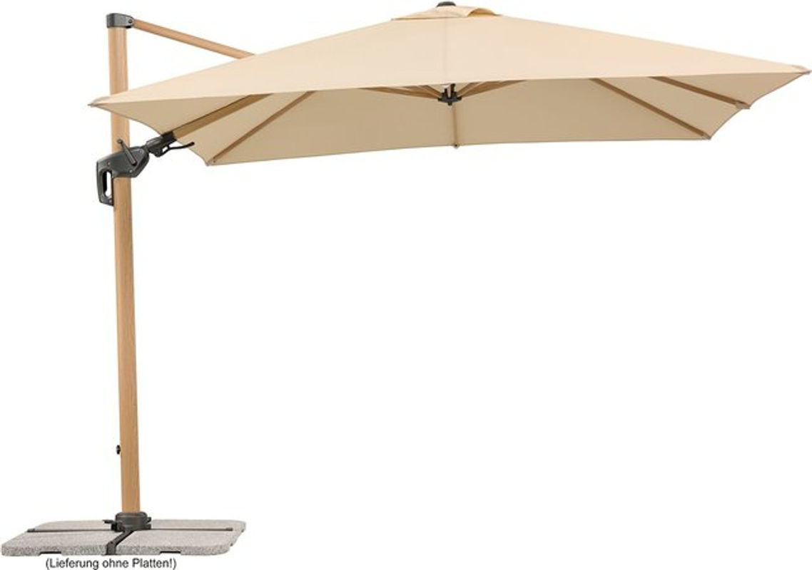 Schneider Rhodos Twist Woody Sonnenschirm mit integrierter Kurbel, B: 300 cm x B: 300 cm - Bild 1