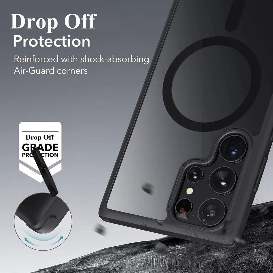 Magnetische Hybrid Handyhülle für Samsung Galaxy S24 S23 Ultra Plus 22 in Schwarz und Transparent - Bild 3