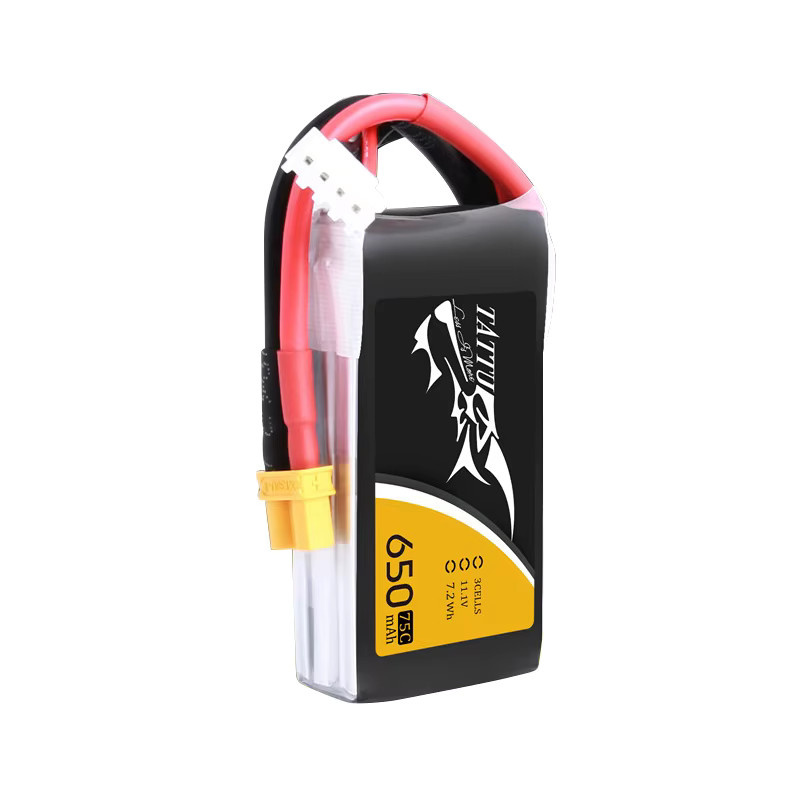 Tattu LiPo Batterie 11,1 V 650 mAh 75C mit XT30 oder XT60 für RC Hubschrauber, Quadcopter und FPV Racing Drohnen, Schwarz - Bild 3