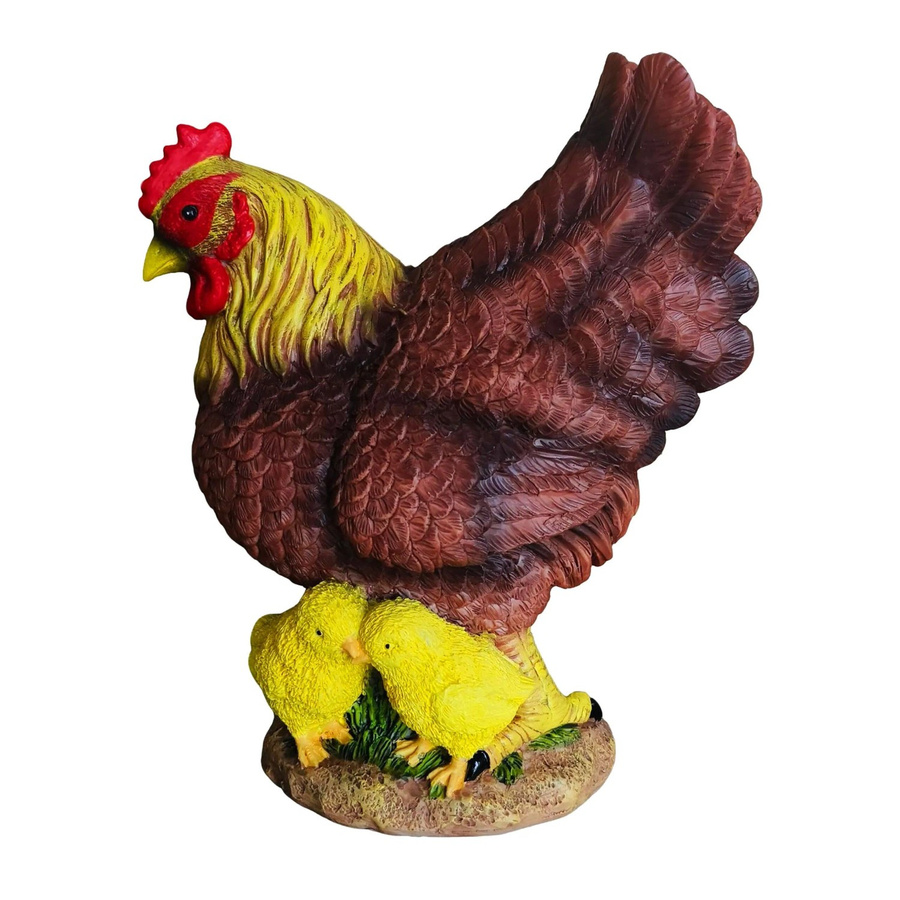 Relaxdays Gartenfigur Huhn aus Polyresin in Bunt, ländliches Design, H x B x T: 24 x 22 x 9 cm - Bild 2