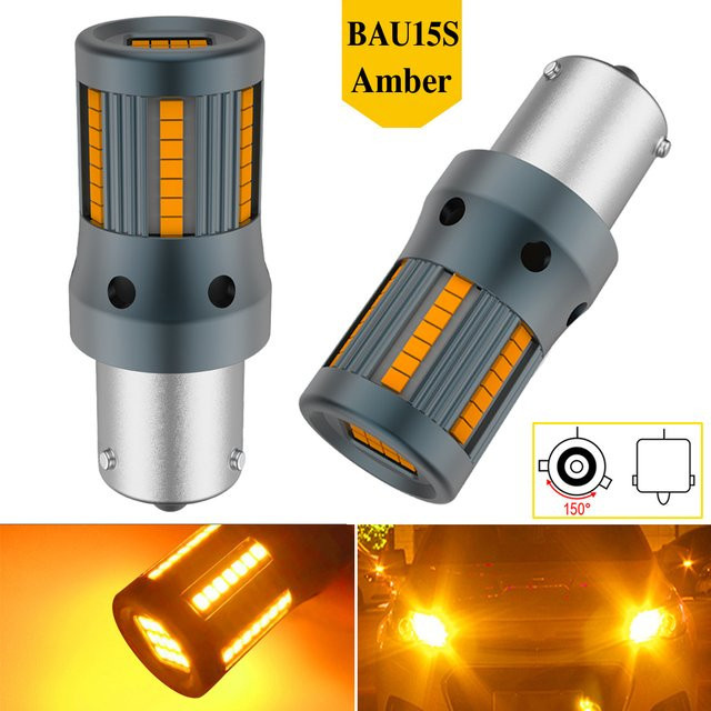 Neallor 2 Stück PY21W BAU15S 1156 LED Blinkerbirnen mit integriertem Canbus Widerstand, Fehlerfrei, Orange Bernstein - Bild 1