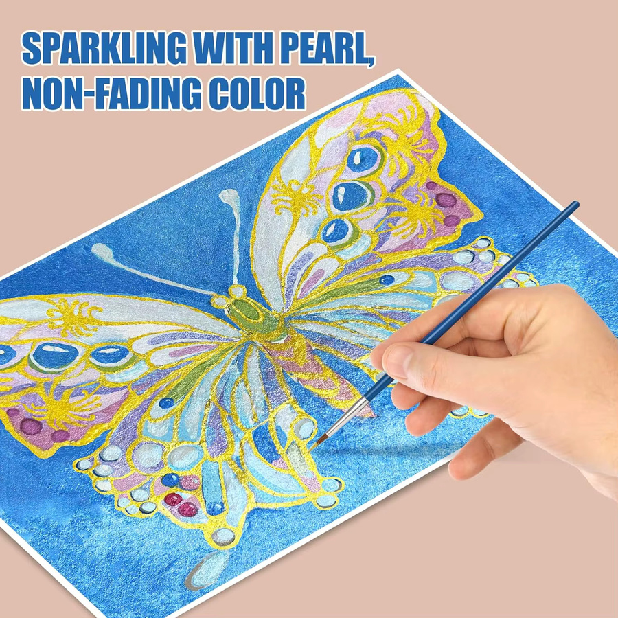 60/20 Farben Perlen-Aquarellfarben in Multicolour – Feste metallische Glitzerpalette für Profis mit ungiftigem Farbverlauf zum Mischen - Bild 2
