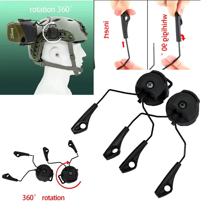 ARC OPS-CORE Helmschienenadapter in Grün, taktischer Headset-Ständer für Howard Leight Hunt Shooting Headset - Bild 2