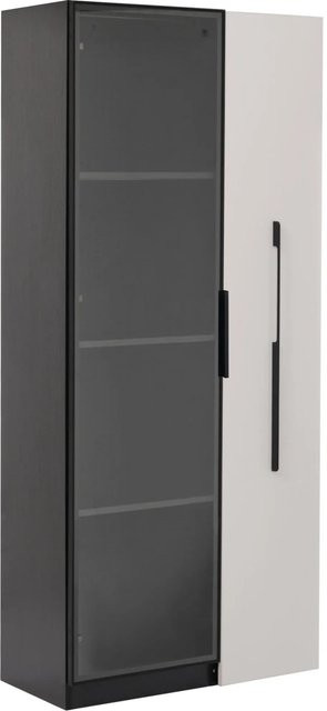 okwish Vitrine mit LED Beleuchtung und Glastüren in Schwarz, B/T/H: 70 x 40 x 160 cm - Bild 1