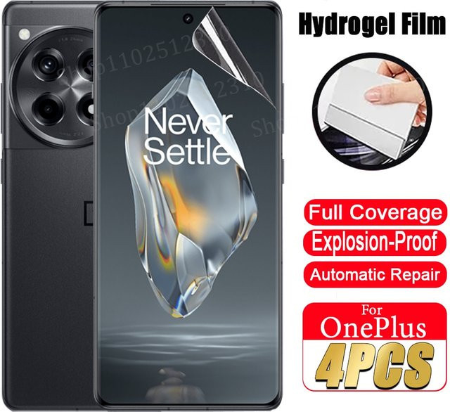 4-teiliges Hydrogel Display-Schutzfolien-Set für OnePlus 12R 12 11 10 9 8 Ace 2 Pro Nord CE 2 3 Lite 5G, transparent - Bild 1