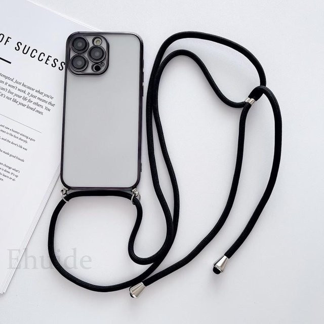 Transparente OnePlus Handyhülle mit galvanisierter Kante und Crossbody Lanyard Riemen für OnePlus 12 11 10 9 Pro 8 - Bild 1
