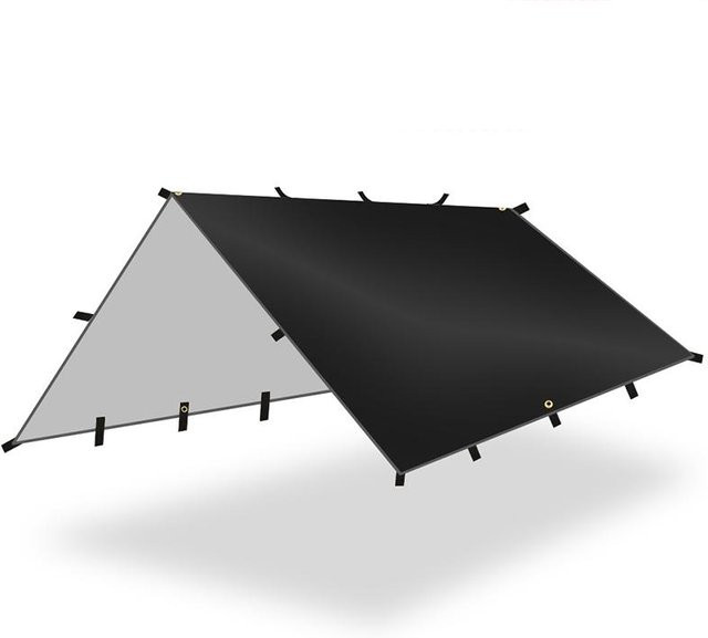 Sporthome Tarp Zelt Wasserdicht mit UV-Schutz für Camping und Outdoor, Schwarz, B/T/H: 3 x 3 x 0 cm - Bild 1