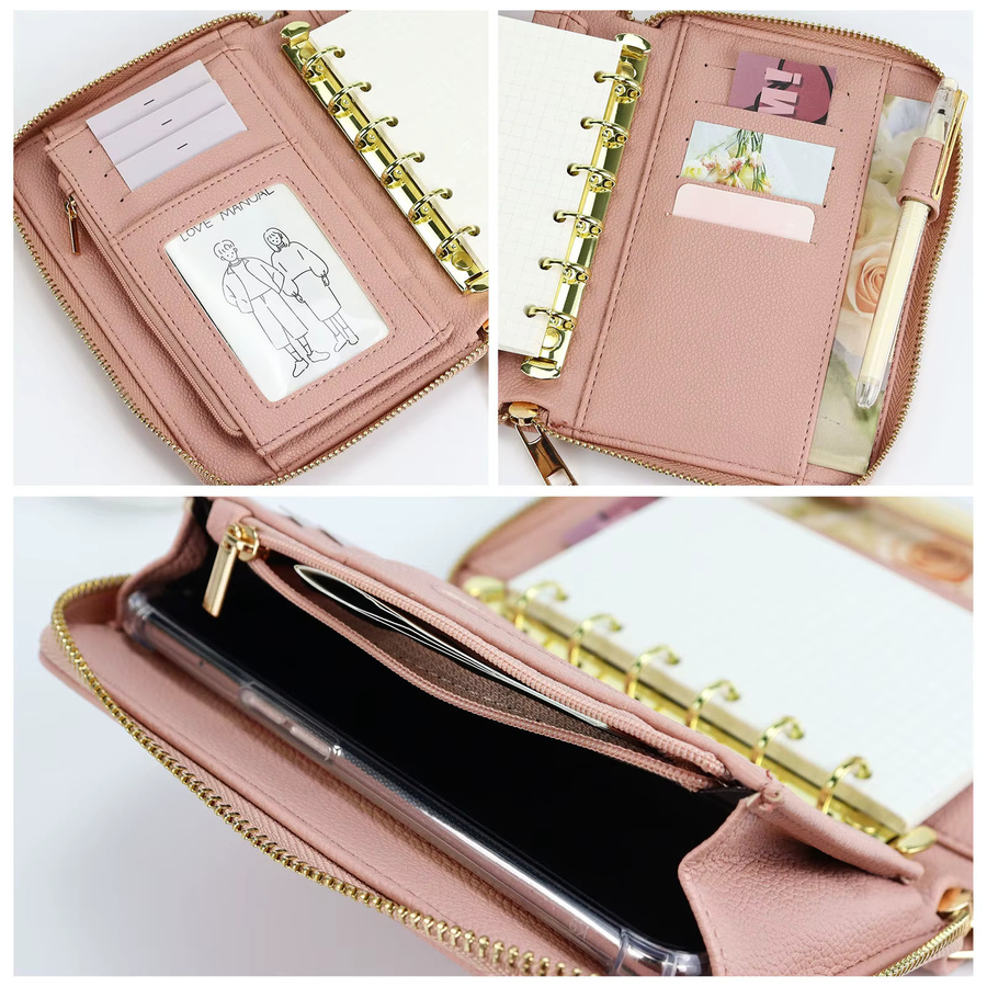 Coliky A7 Cash Budget Umschlag Wallet System Binder Cover in Pink und Black - Bild 3