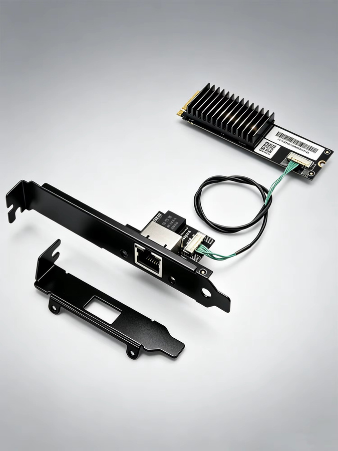 Fenvi 10 Gbit/s M.2 NVMe LAN-Karte mit AQC113 Ethernet-Controller für PC, Schwarz - Bild 3