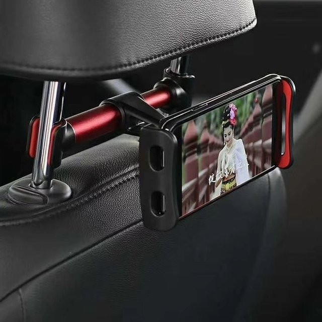 Auto Rücksitz Halterung für Telefon und Tablet mit 360 Grad Drehung in Schwarz - Bild 1