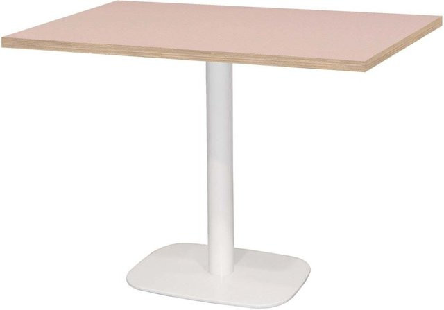 RestooTab Tisch Round rechteckig in Weiß, Altrosa und Braun mit MDF-Laminat, B/T/H: 120 x 70 x 75 cm - Bild 1