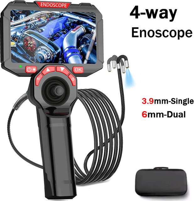 LAFOCH 4-Wege-Joystick-Gelenkdendoskop mit 5-Zoll-IPS-Display und 6 einstellbaren LED-Leuchten in Schwarz, Durchmesser: 6,2 mm / 3,9 mm - Bild 1