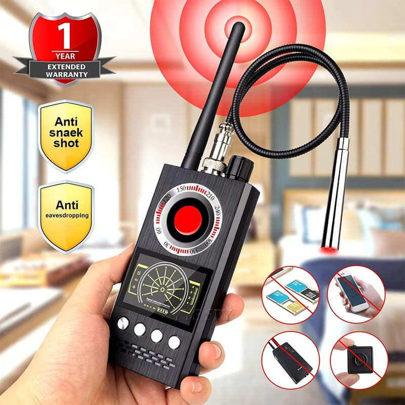LS VISION Anti-Spionage-Kamera-Detektor K68 Bug-Scanner und RF-Signalkamera-Finder für versteckte Gadgets und GPS-Tracker in Schwarz - Bild 10