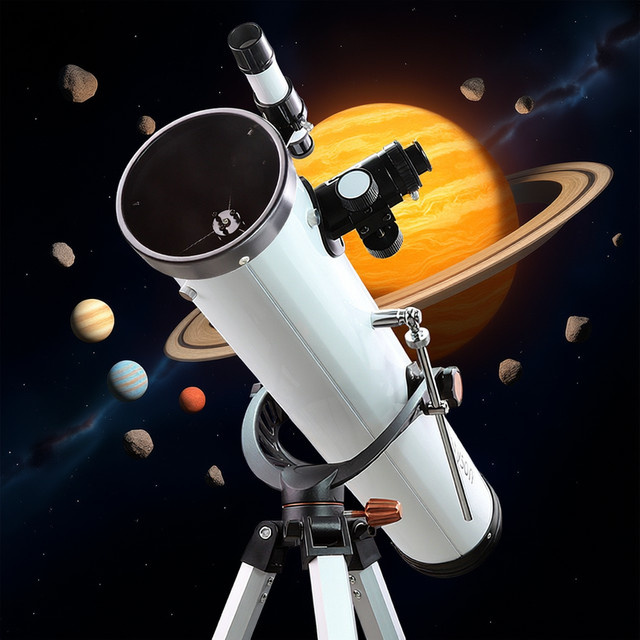 Datyson Astronomisches Reflektor-Teleskop in Weiß mit 76 mm Öffnung und 700 mm Brennweite inklusive Okular, Verlängerungsrohr und Sucher - Bild 1